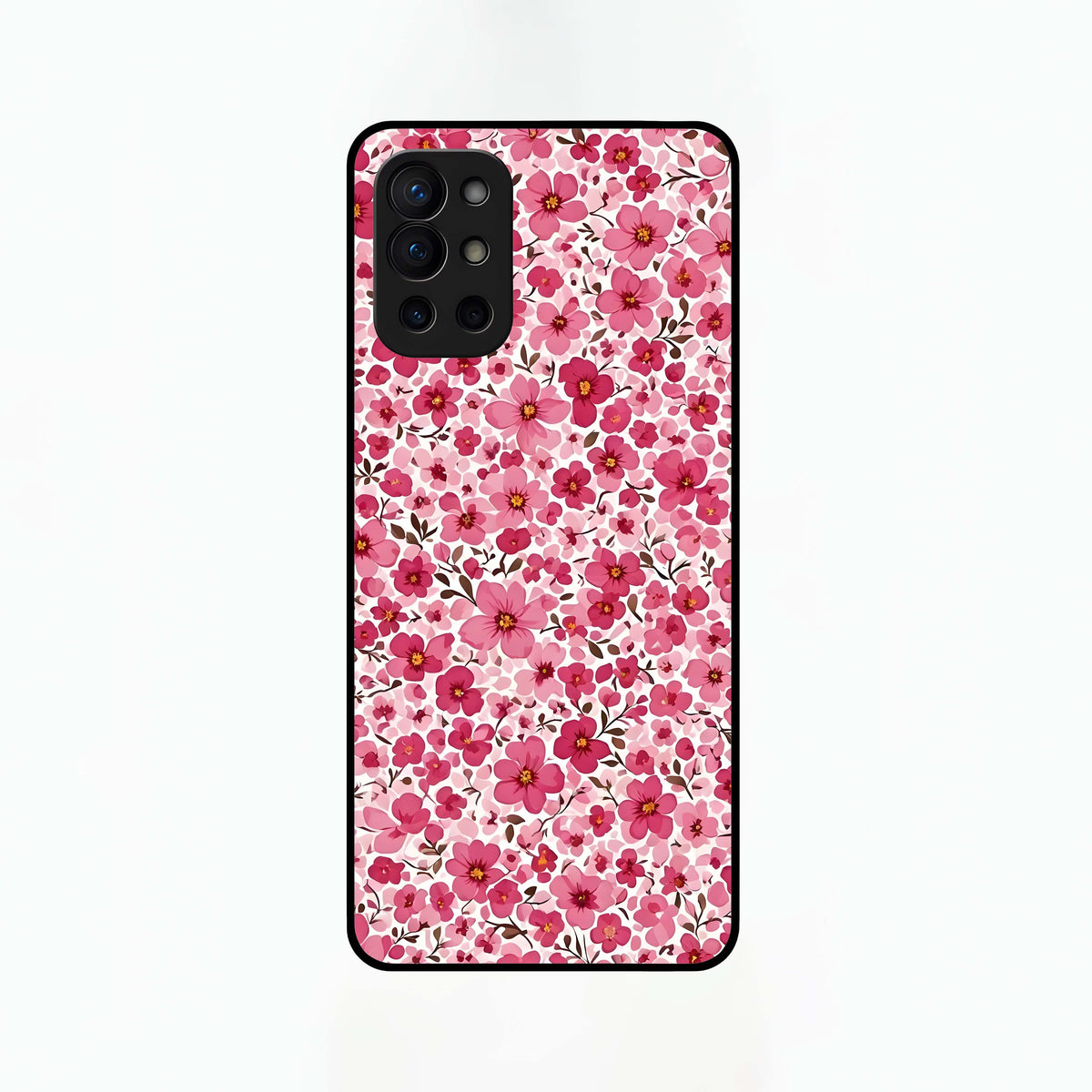  Cherry Blossom Charm Glass Case For OnePlus 9R back cover – full design glossy printed glass finish