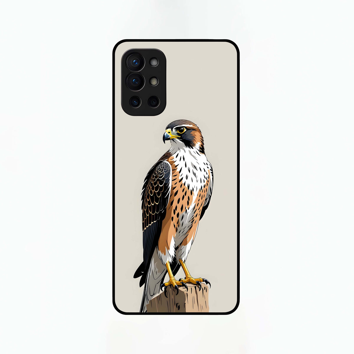  Clever Eagle Glass Case For OnePlus 9R back cover – full design glossy printed glass finish