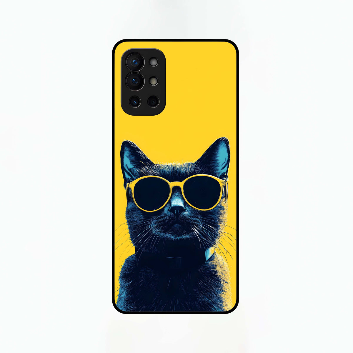  Cool Cat Vibes Glass Case For OnePlus 9R back cover – full design glossy printed glass finish