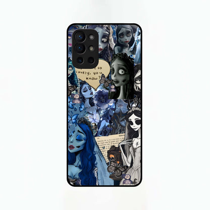  Corpse Bride Posters Glass Case For OnePlus 9R back cover – full design glossy printed glass finish