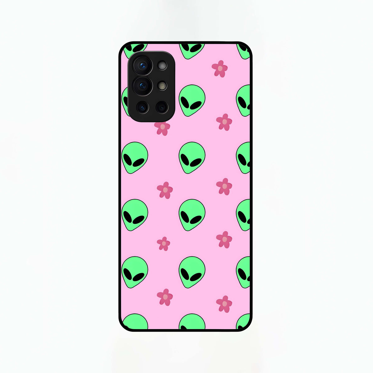  Cosmic Cute Crush Glass Case For OnePlus 9R back cover – full design glossy printed glass finish