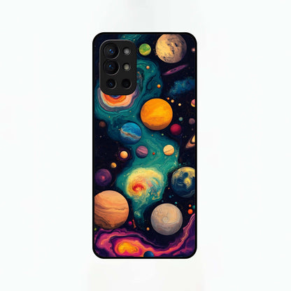  Cosmic Planet Journey Glass Case For OnePlus 9R back cover – full design glossy printed glass finish
