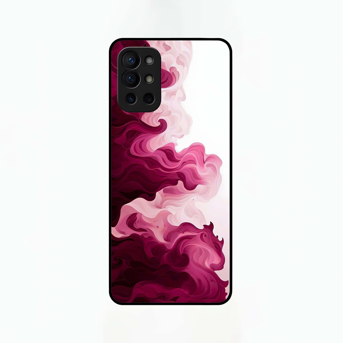  Crimson Wave Flow Glass Case For OnePlus 9R back cover – full design glossy printed glass finish