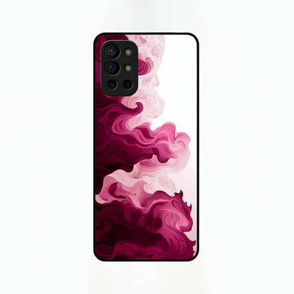  Crimson Wave Flow Glass Case For OnePlus 9R back cover – full design glossy printed glass finish
