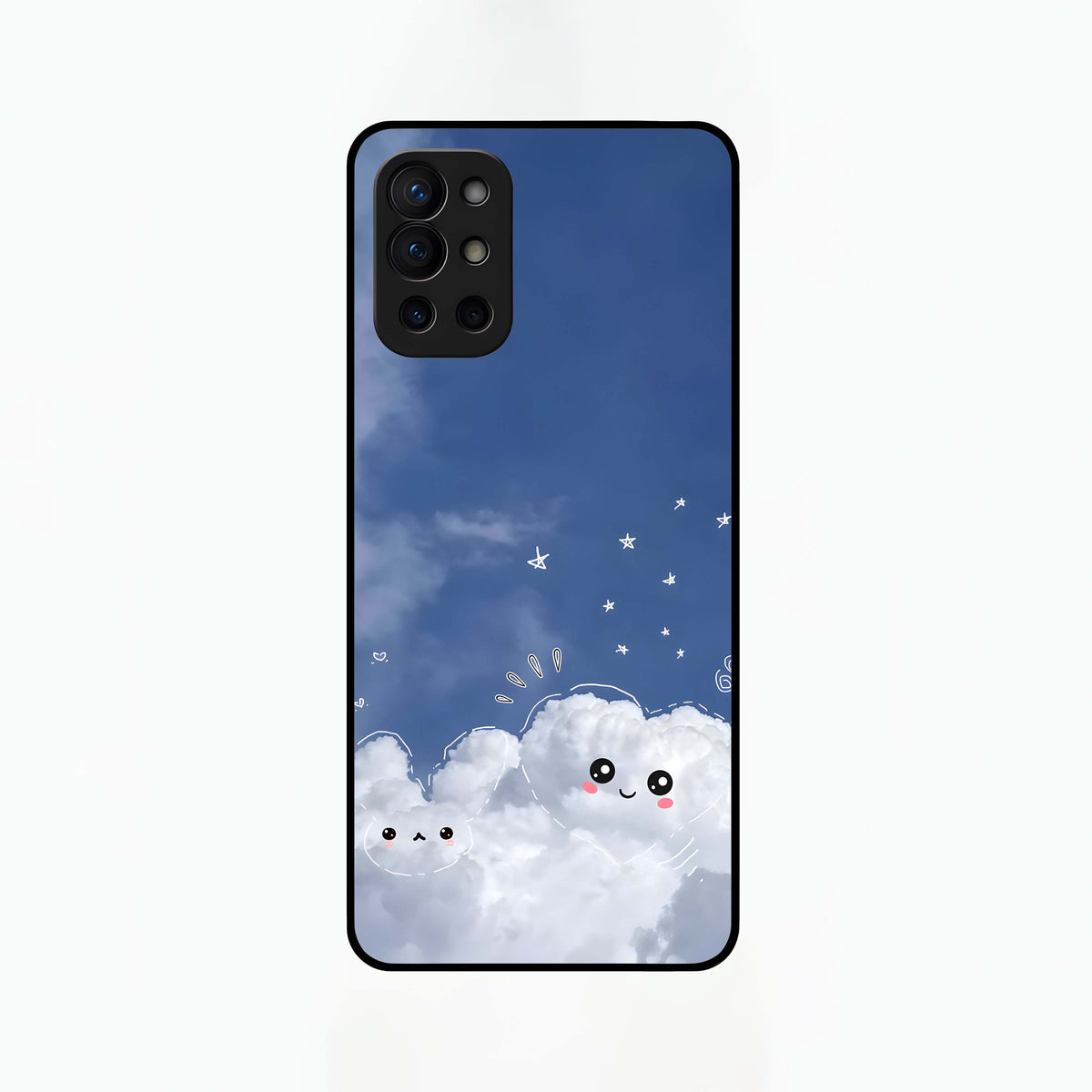  Cute Blossom Cloud Glass Case For OnePlus 9R back cover – full design glossy printed glass finish