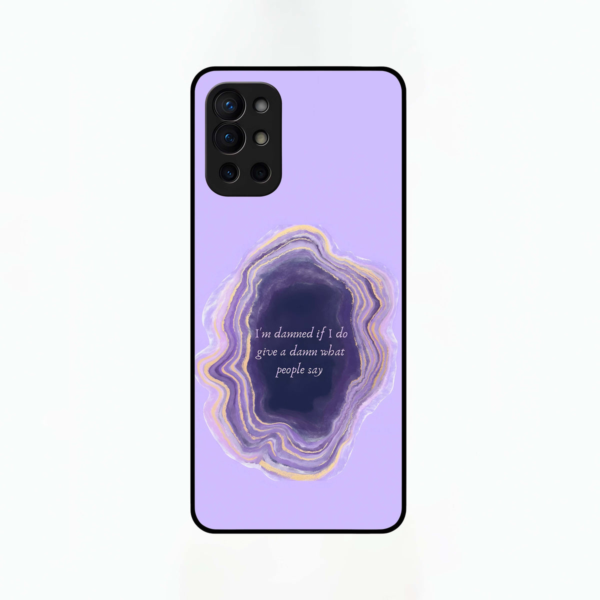  Damned People Quote Glass Case For OnePlus 9R back cover – full design glossy printed glass finish