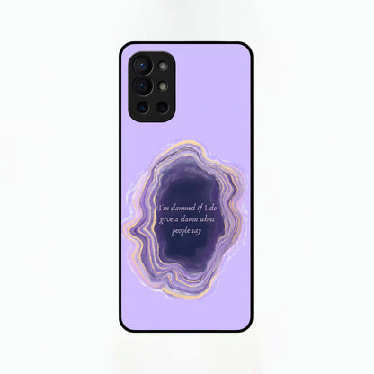  Damned People Quote Glass Case For OnePlus 9R back cover – full design glossy printed glass finish