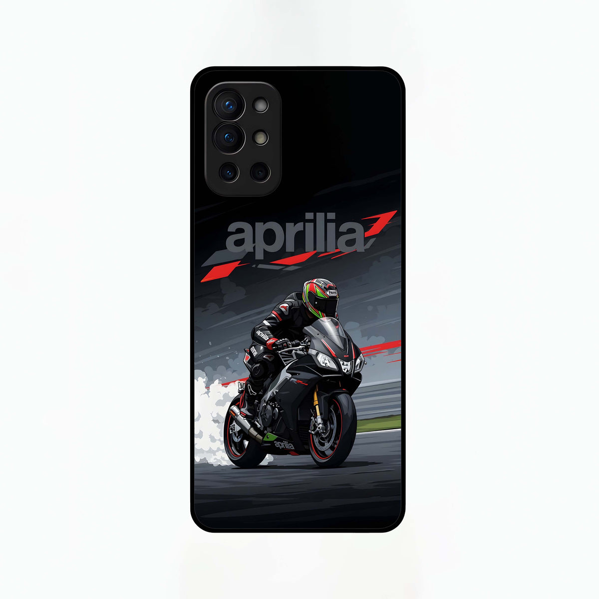  Dark Aprilla Glass Case For OnePlus 9R back cover – full design glossy printed glass finish