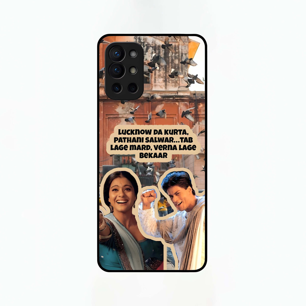  Desi Retro Vibes Glass Case For OnePlus 9R back cover – full design glossy printed glass finish