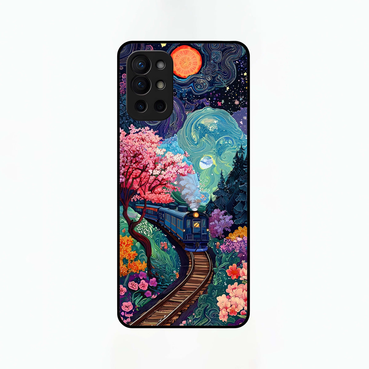  Digital Art Glass Case For OnePlus 9R back cover – full design glossy printed glass finish