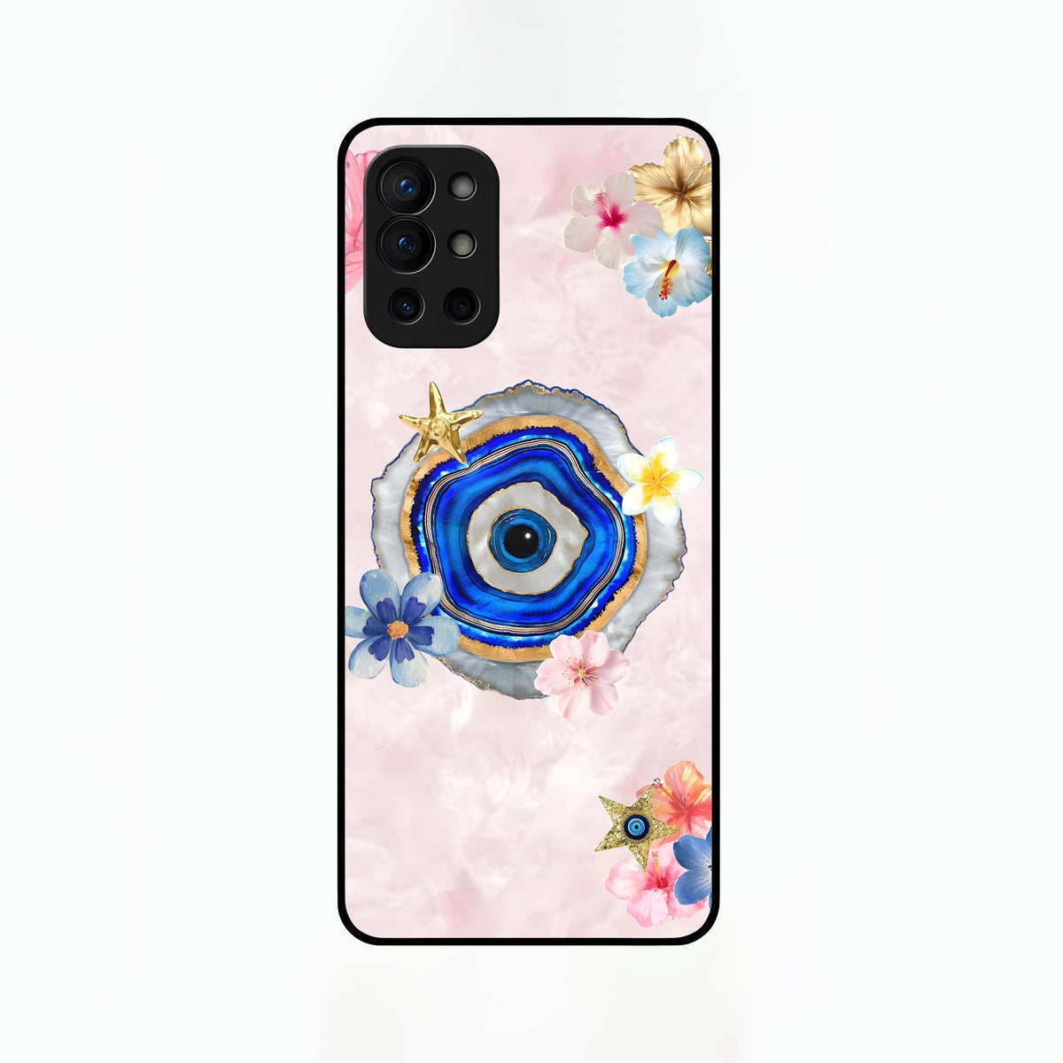  Divine Aura Bloom Glass Case For OnePlus 9R back cover – full design glossy printed glass finish