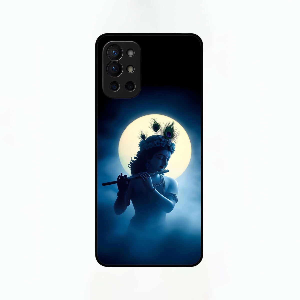  Divine Moon Flute Glass Case For OnePlus 9R back cover – full design glossy printed glass finish