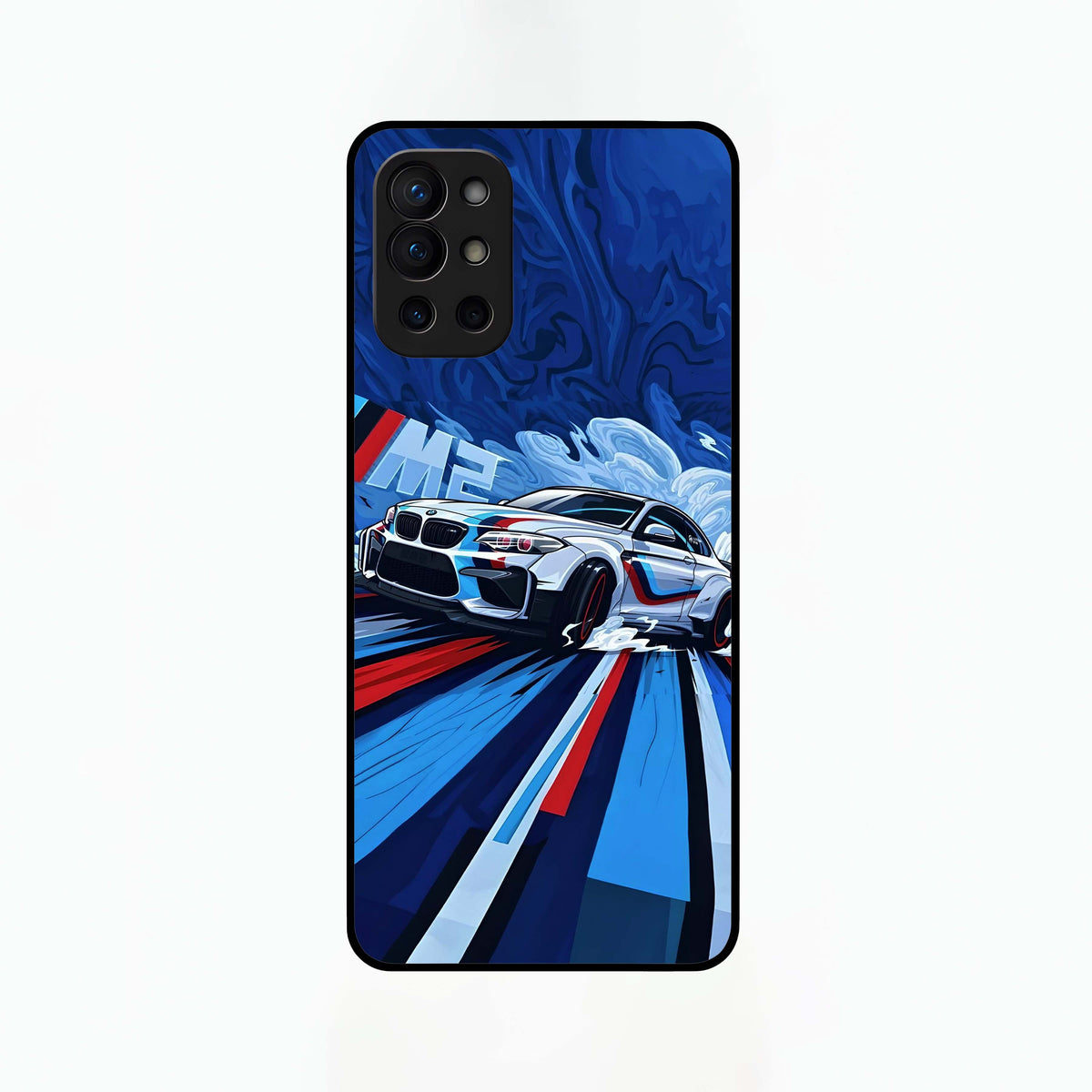  Drift Power Rush Glass Case For OnePlus 9R back cover – full design glossy printed glass finish