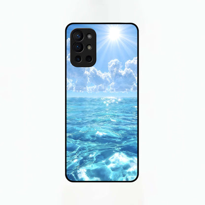  Endless Ocean Horizon Glass Case For OnePlus 9R back cover – full design glossy printed glass finish