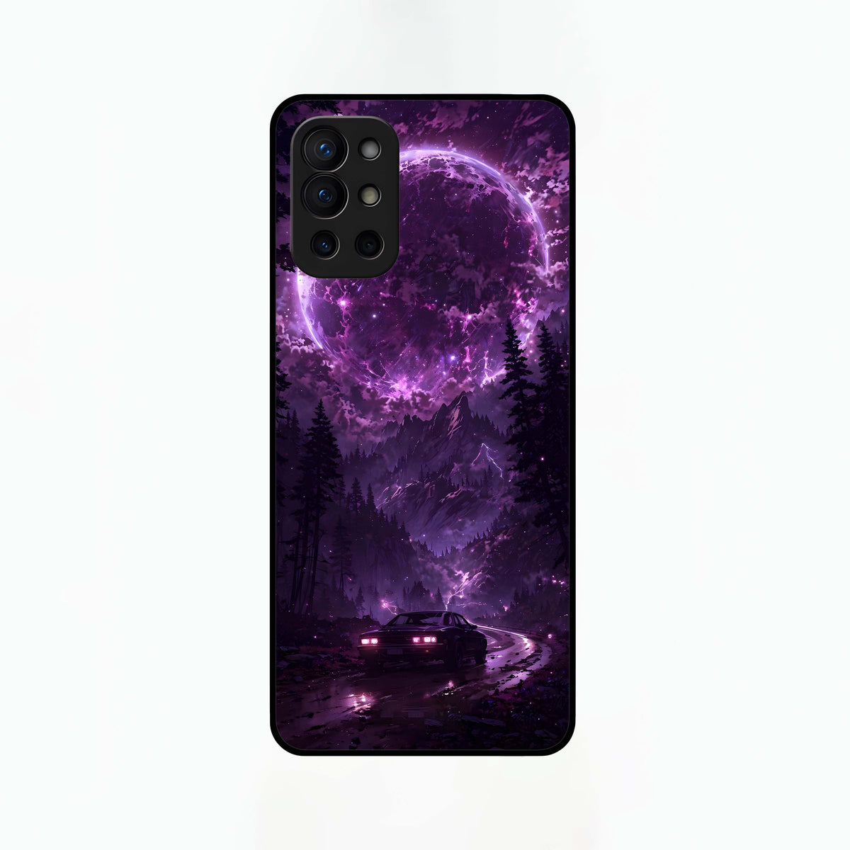  Eternal Cosmic Drive Glass Case For OnePlus 9R back cover – full design glossy printed glass finish
