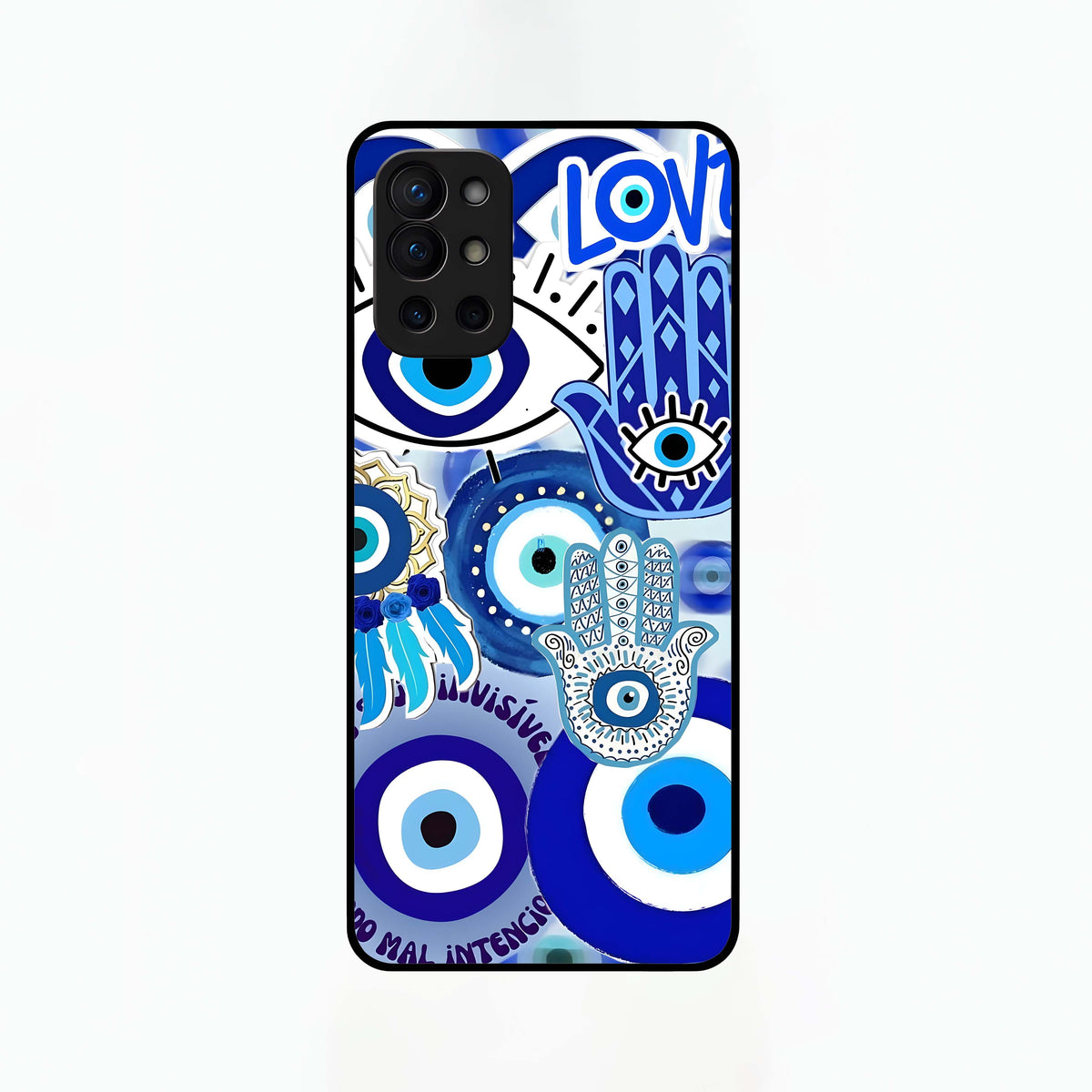  Evil Eyes Dream Glass Case For OnePlus 9R back cover – full design glossy printed glass finish