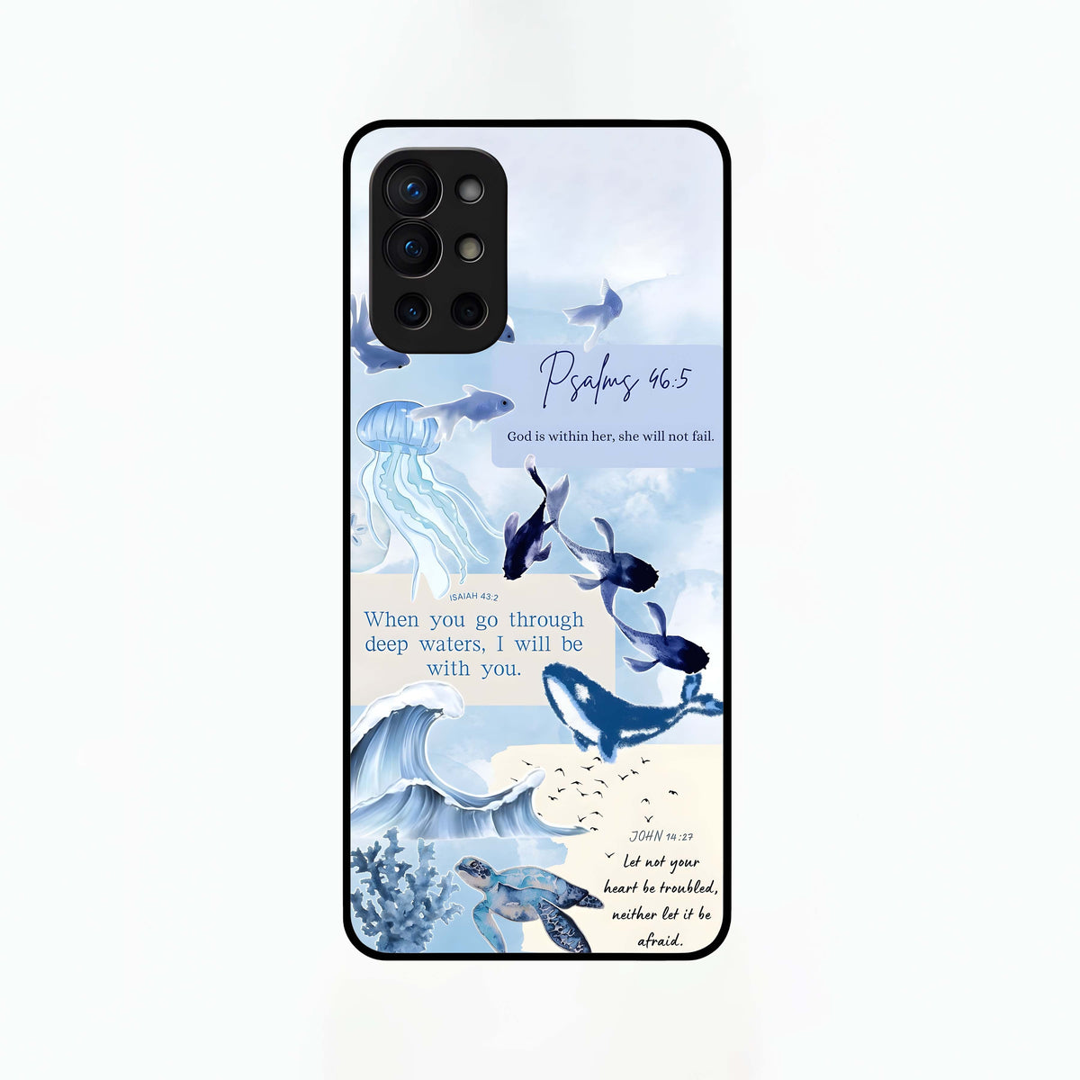  Faithful Ocean Promise Glass Case For OnePlus 9R back cover – full design glossy printed glass finish