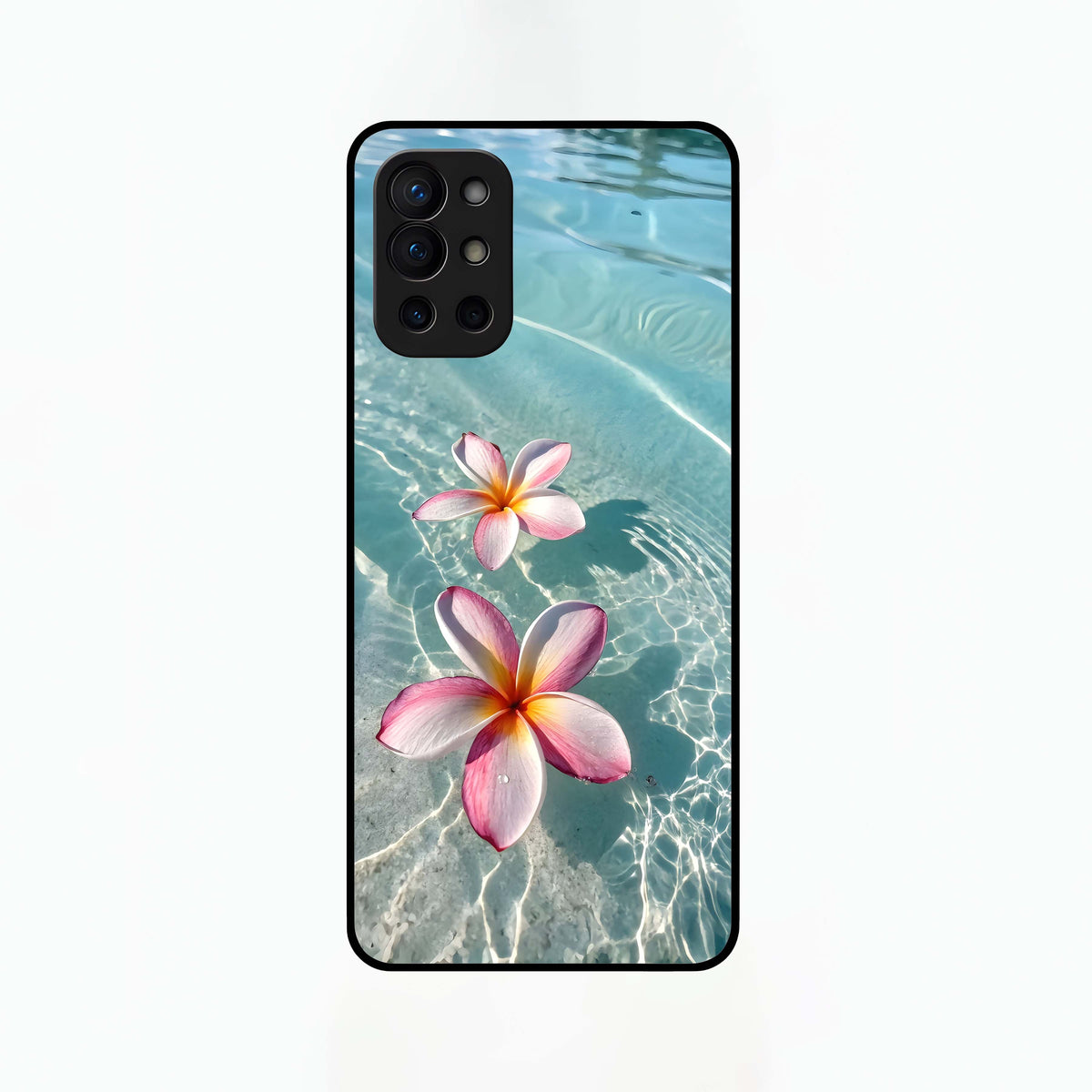  Floating Bloom Bliss Glass Case For OnePlus 9R back cover – full design glossy printed glass finish