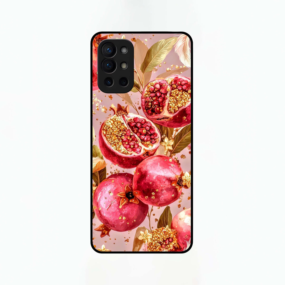  Golden Bloom Glow Glass Case For OnePlus 9R back cover – full design glossy printed glass finish
