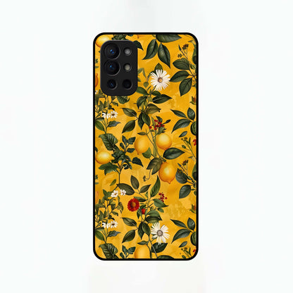  Golden Lemon Field Glass Case For OnePlus 9R back cover – full design glossy printed glass finish