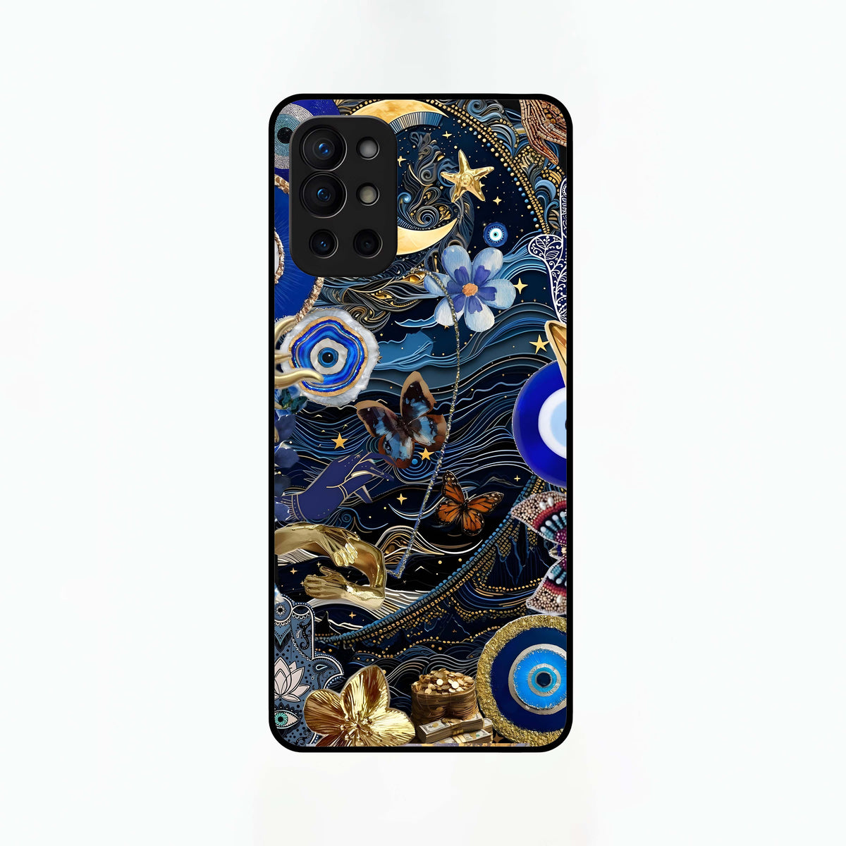  Golden Moon Magic Glass Case For OnePlus 9R back cover – full design glossy printed glass finish
