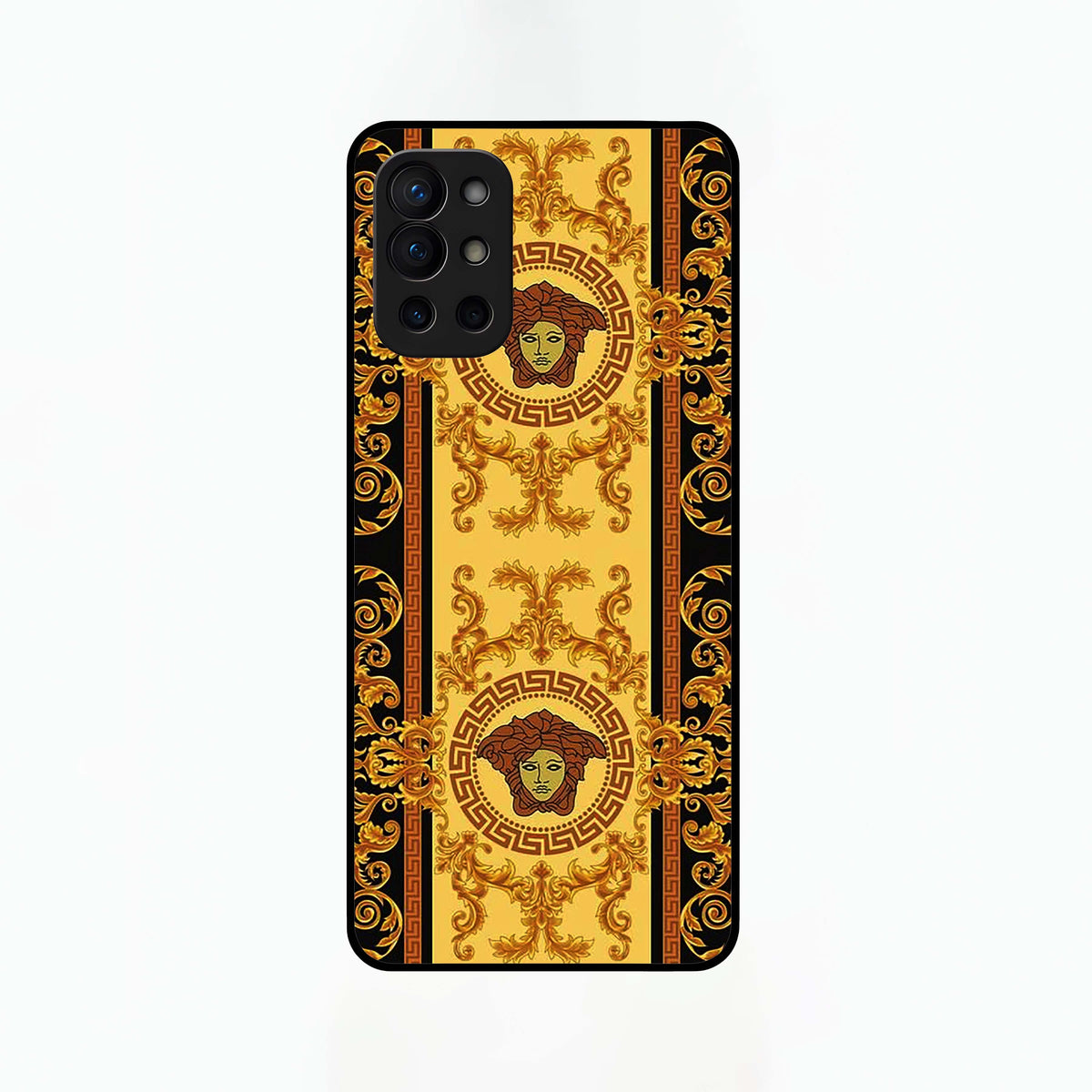  Golden Royal Heritage Glass Case For OnePlus 9R back cover – full design glossy printed glass finish