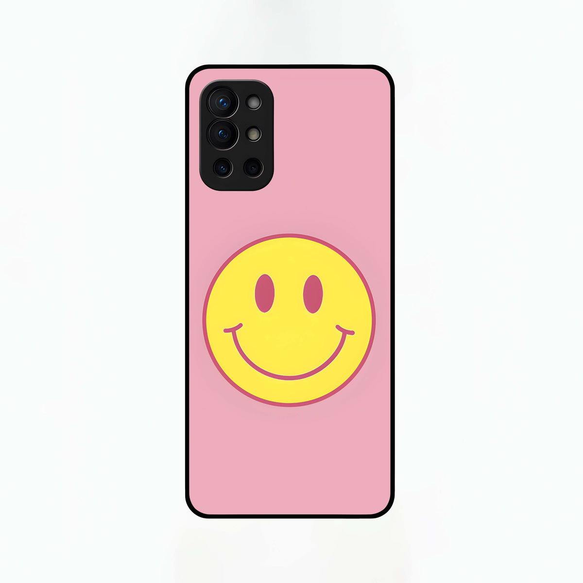  Happy Pink Mood Glass Case For OnePlus 9R back cover – full design glossy printed glass finish