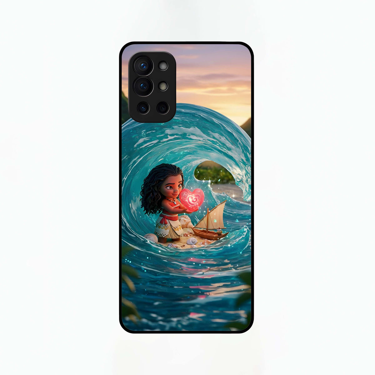  Heart of Ocean Glass Case For OnePlus 9R back cover – full design glossy printed glass finish