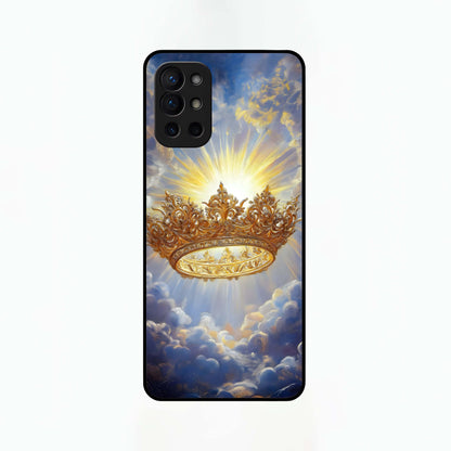  Heavenly Crown Light Glass Case For OnePlus 9R back cover – full design glossy printed glass finish