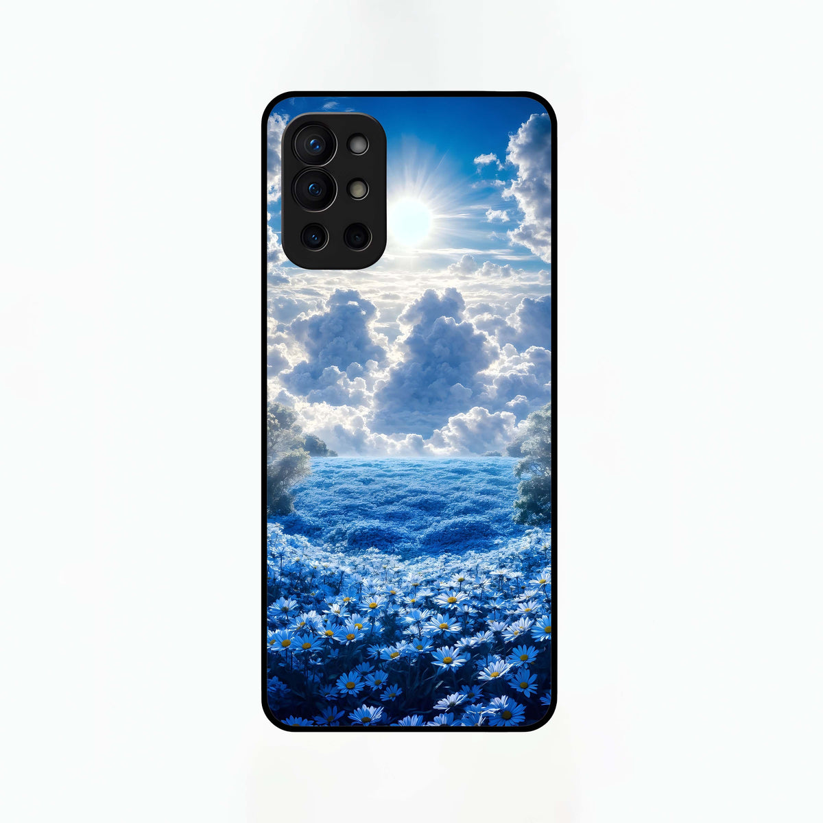  Heavenly Daisy Horizon Glass Case For OnePlus 9R back cover – full design glossy printed glass finish