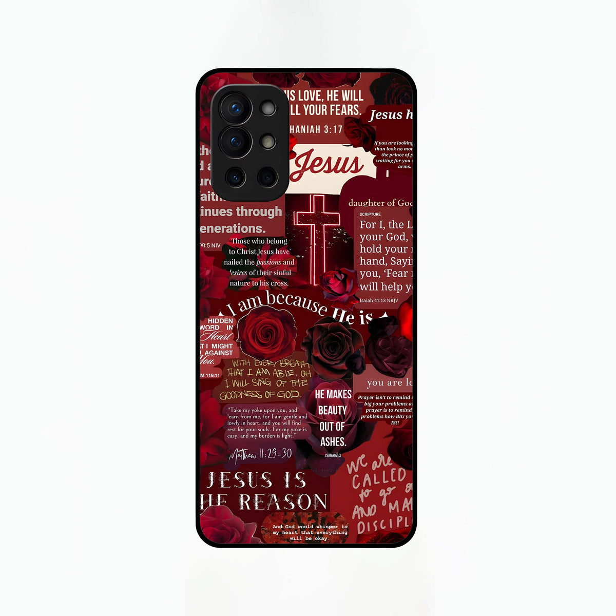  Jesus Love Heals Glass Case For OnePlus 9R back cover – full design glossy printed glass finish