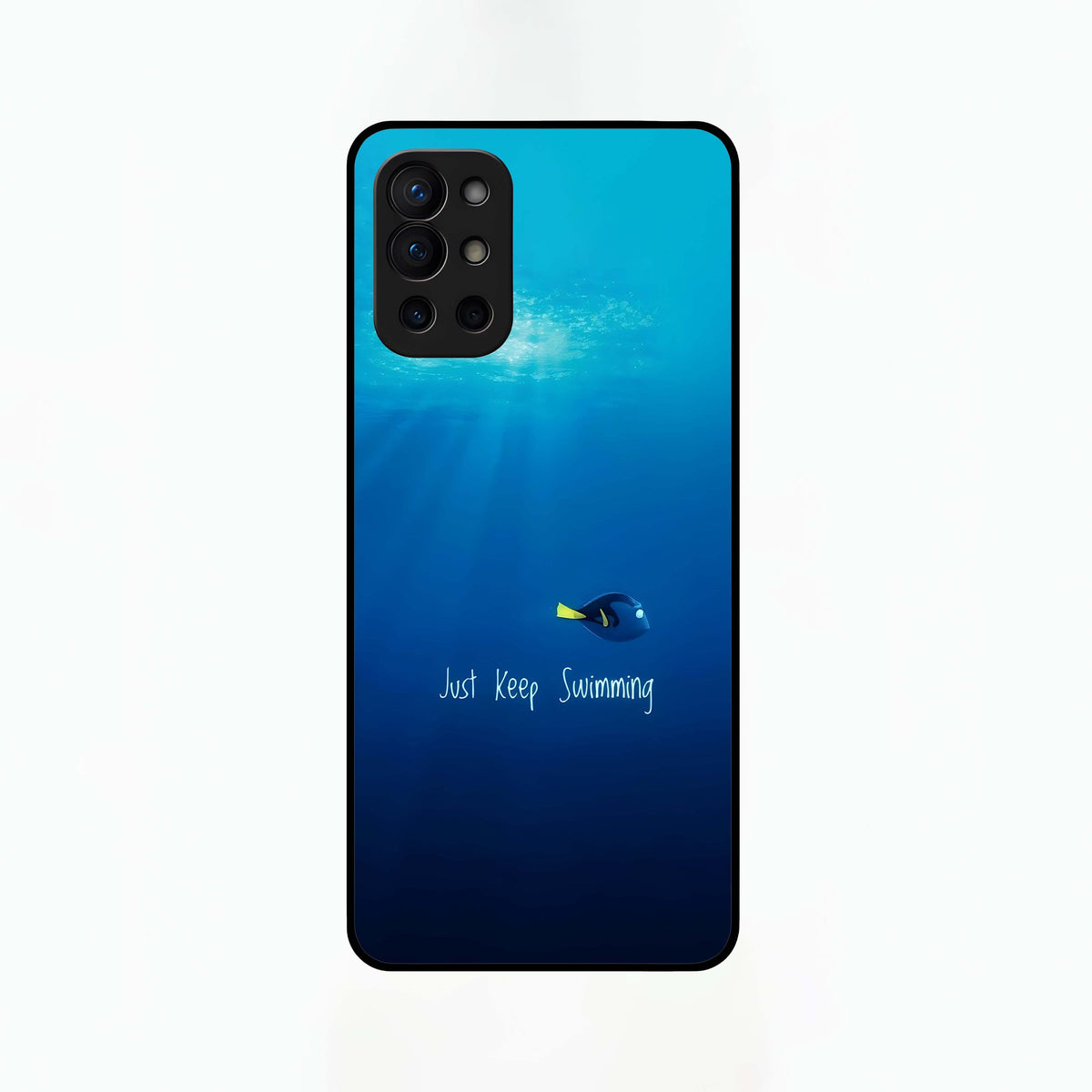  Just Keep Swimming Glass Case For OnePlus 9R back cover – full design glossy printed glass finish