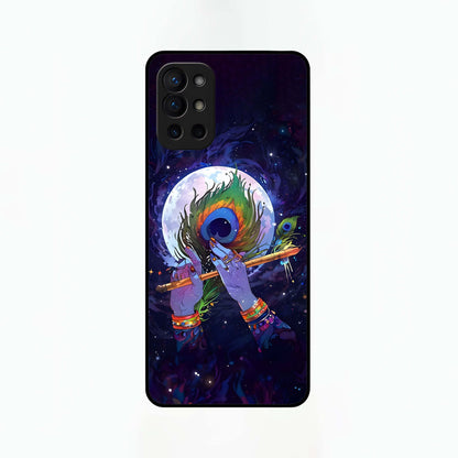  Krishna Hands Art Glass Case For OnePlus 9R back cover – full design glossy printed glass finish