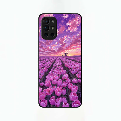  Lavender Dream Skies Glass Case For OnePlus 9R back cover – full design glossy printed glass finish