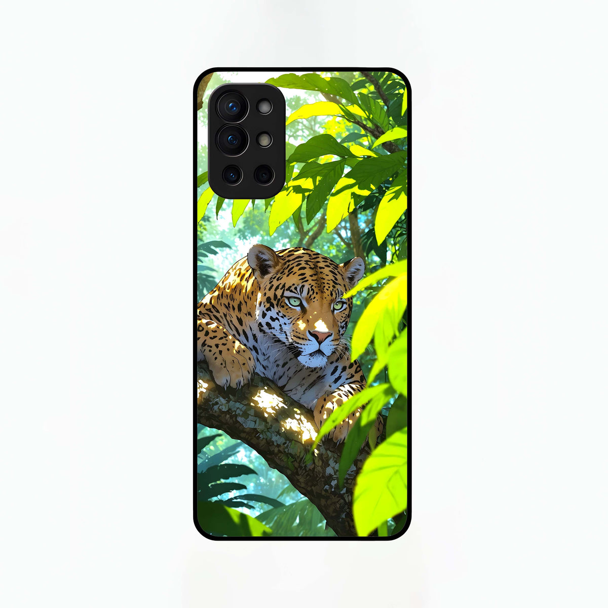  Leopard in Jungle Glass Case For OnePlus 9R back cover – full design glossy printed glass finish