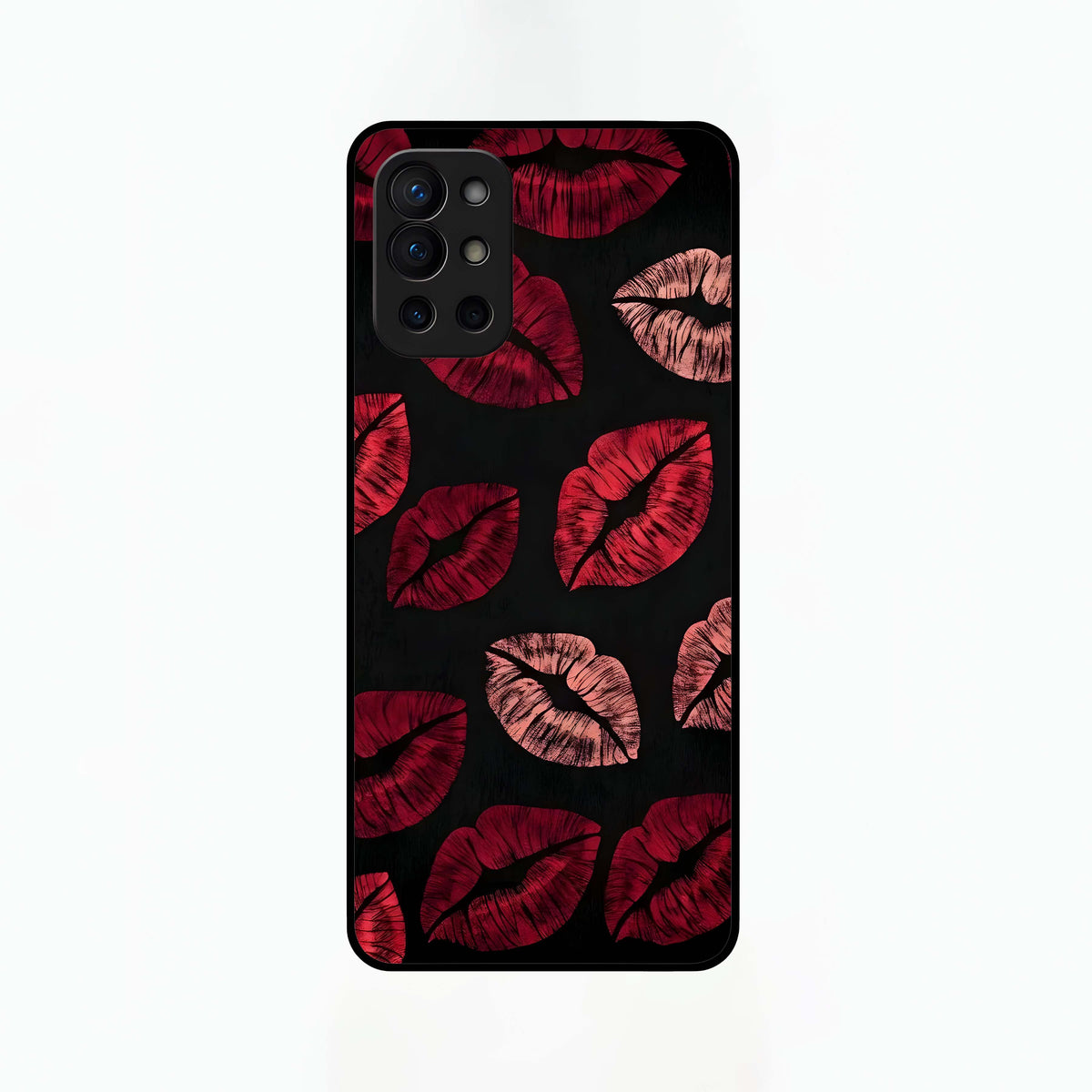  Midnight Kiss Love Glass Case For OnePlus 9R back cover – full design glossy printed glass finish