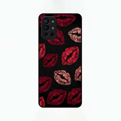  Midnight Kiss Love Glass Case For OnePlus 9R back cover – full design glossy printed glass finish