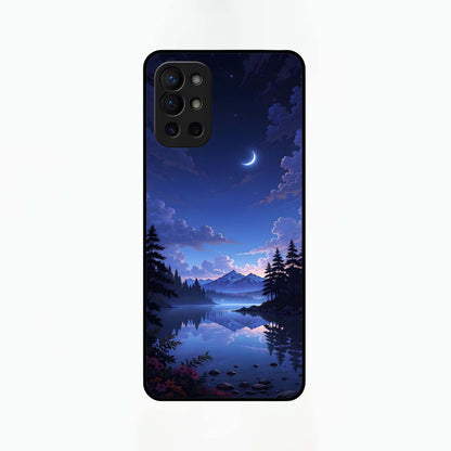  Midnight Lake Peace Glass Case For OnePlus 9R back cover – full design glossy printed glass finish