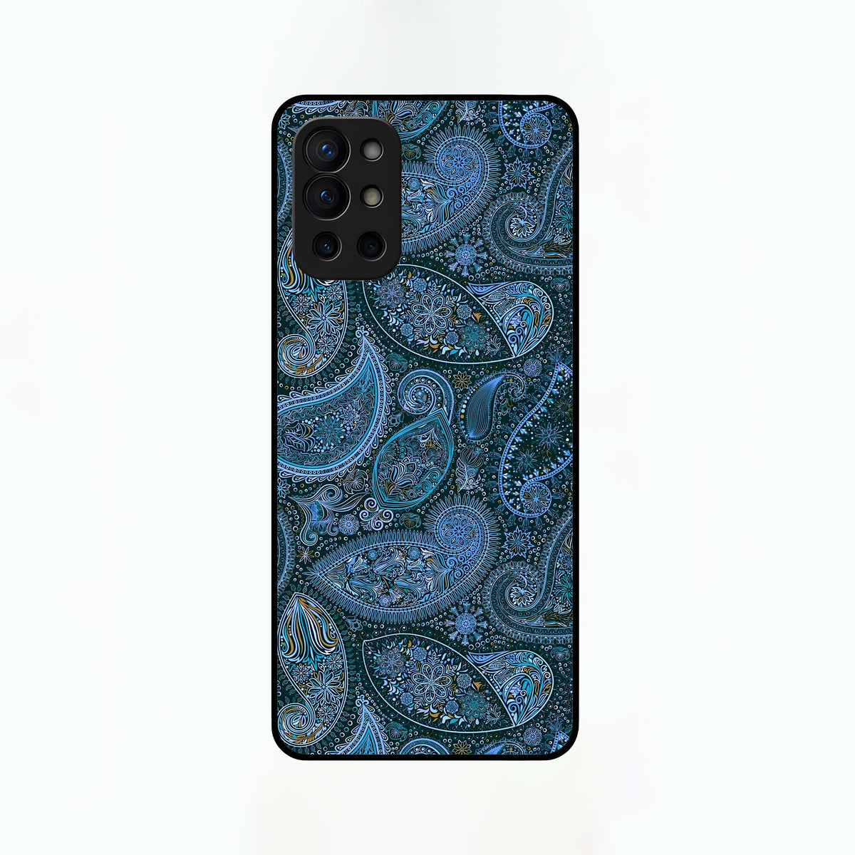  Midnight Paisley Glow Glass Case For OnePlus 9R back cover – full design glossy printed glass finish