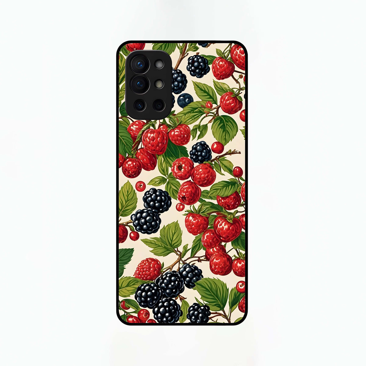  Mixed Berry Collage Glass Case For OnePlus 9R back cover – full design glossy printed glass finish