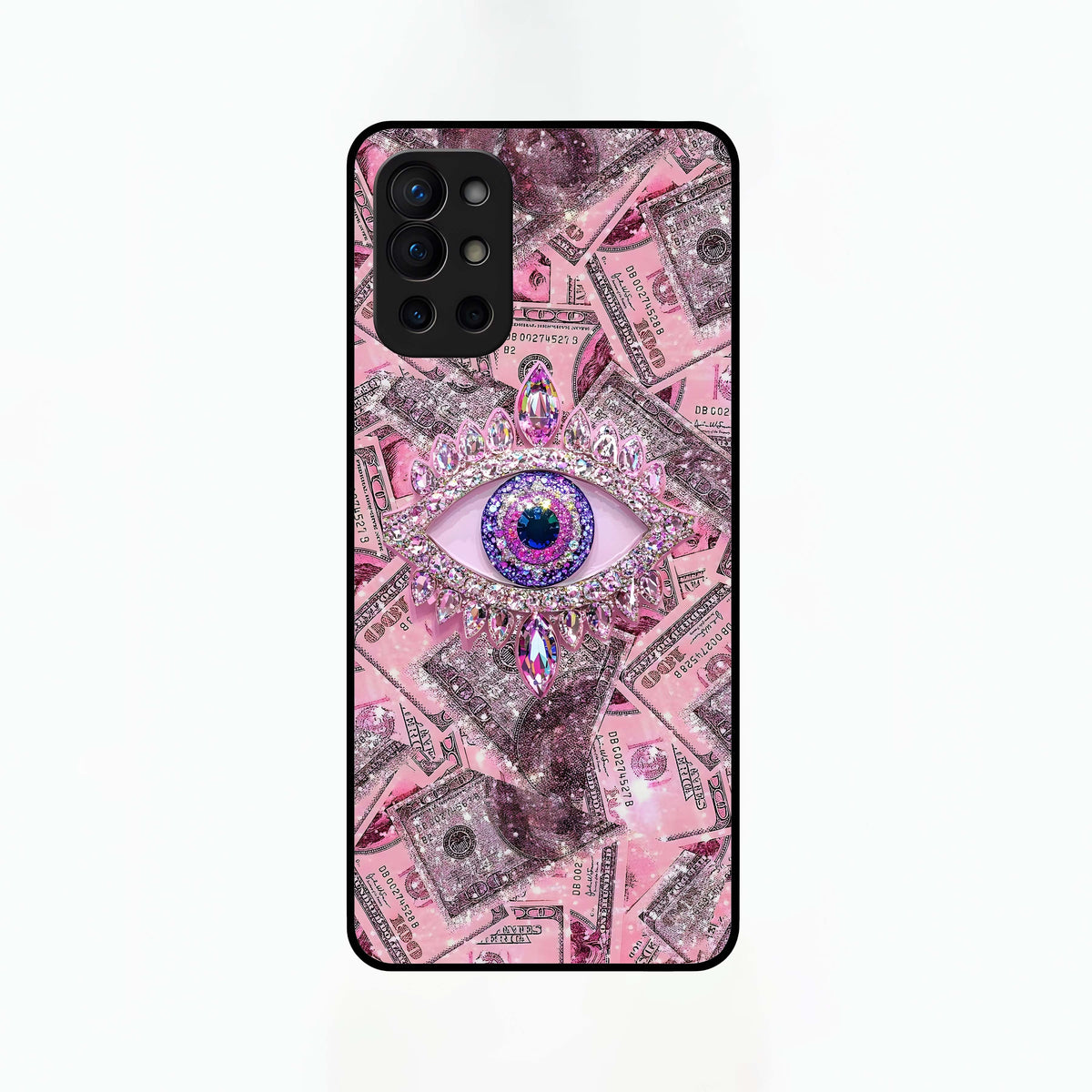  Money Eye Luxe Glass Case For OnePlus 9R back cover – full design glossy printed glass finish