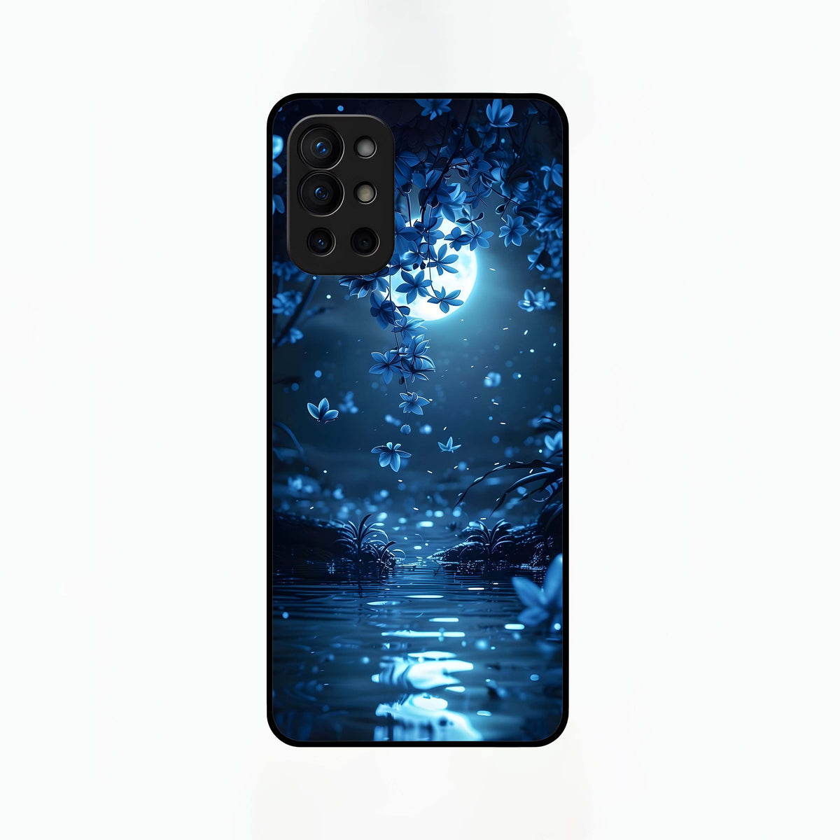  Moonlight Petal Dream Glass Case For OnePlus 9R back cover – full design glossy printed glass finish
