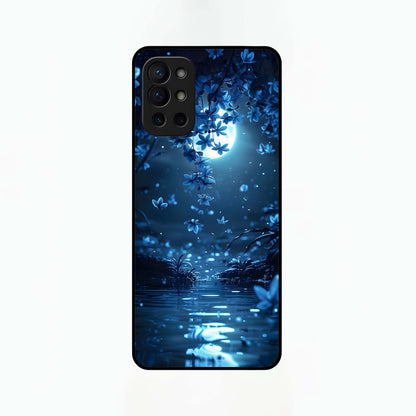  Moonlight Petal Dream Glass Case For OnePlus 9R back cover – full design glossy printed glass finish