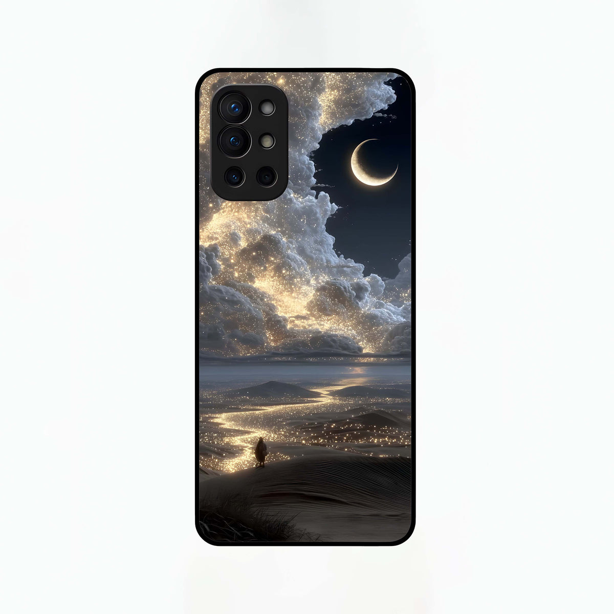 Moonlight Spark Path Glass Case For OnePlus 9R back cover – full design glossy printed glass finish