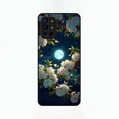  Moonlit Blossom Dream Glass Case For OnePlus 9R back cover – full design glossy printed glass finish