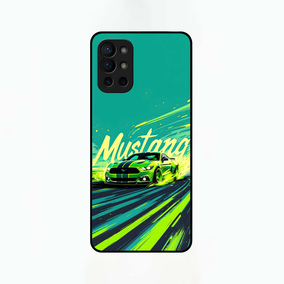  Mustang Bang Glass Case For OnePlus 9R back cover – full design glossy printed glass finish