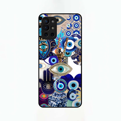 Mystic Charm Eye Glass Case For OnePlus 9R back cover – full design glossy printed glass finish