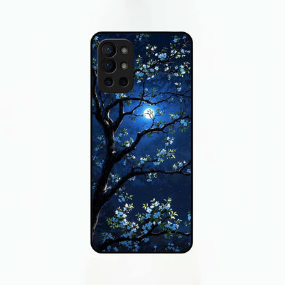  Mystic Floral Night Glass Case For OnePlus 9R back cover – full design glossy printed glass finish