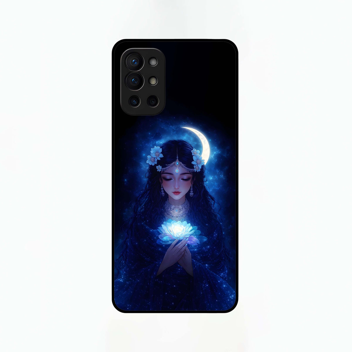  Mystic Moon Queen Glass Case For OnePlus 9R back cover – full design glossy printed glass finish