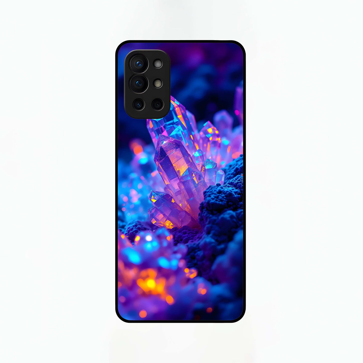  Neon Aura Shards Glass Case For OnePlus 9R back cover – full design glossy printed glass finish